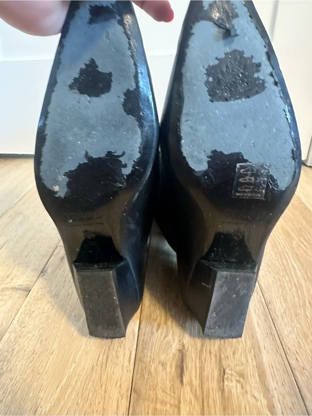 STAUD Black Leather Wally Flat Boots